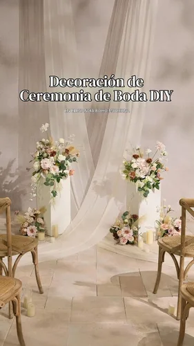 Vista 5 de Ling's moment Caja de flores artificiales, tallos de follaje artificial falso, rosas de espuma, dalia de seda, hierba de pampas, flor de tela