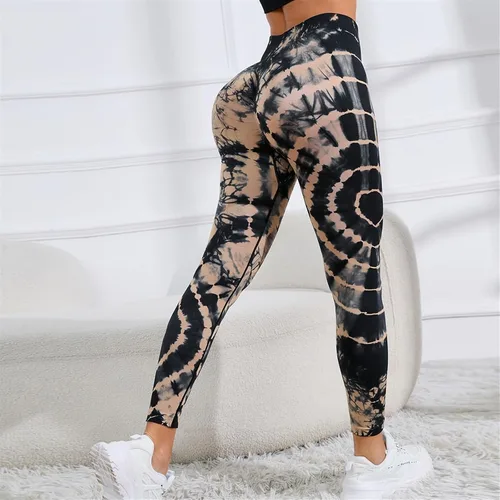 Vista 5 de Women Print Seamless Pants Leopard High Waist Leggings Thin Fitness Push Up Sports Gym Workout Tights