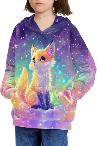 Vista 38 de Ystardream - Sudaderas para niñas adolescentes con bolsillo, sudaderas de manga larga para niños 0 Lindo Axolotl Rosa
