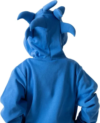 Vista 4 de Bioworld Sonic The Hedgehog Cosplay con orejas de espuma manga larga sudadera azul con capucha para niño
