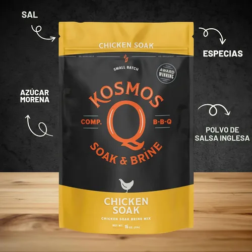 Vista 3 de Kosmos Q Mezcla de especias en remojo de salmuera de pollo, 16 onzas