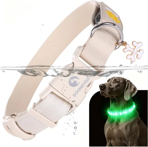 Vista 11 de DOGWONG Collar de perro con luz LED para Halloween, recargable e impermeable, collares de perro iluminados para otoño para caminar por la noche