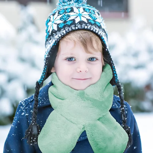 Vista 6 de Bufanda de forro polar de invierno para niños, bufanda ajustable para niños, bufanda calentador de cuello para niños, 3 piezas