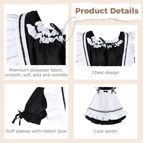 Vista 6 de Maid Suit - Traje de criada de anime para mujer