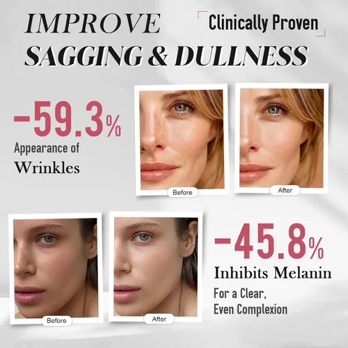 Vista 4 de Suero iluminador multipéptido: suero facial antienvejecimiento con ácido alfa arbutina tranexámico y vitamina C Fórmula brillante para mejorar