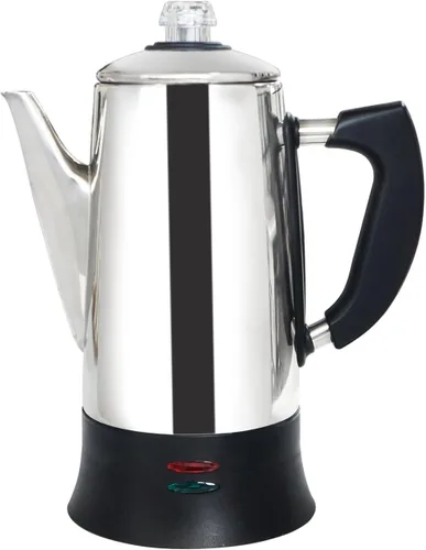 Vista 6 de SOTECH - Cafetera eléctrica de acero inoxidable con mango de tacto frío, perilla de vidrio transparente de progreso de preparación, función