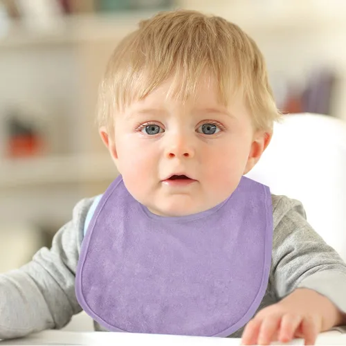 Vista 6 de Vicloon Baberos para bebé, juego de 8 baberos de rizo para niñas y niños, baberos de algodón de rizo de protección impermeable, juego suave