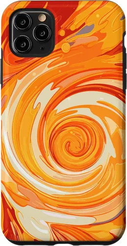Vista 13 de iPhone 16 Swirl Orange Color Illustration Pattern Abstract Art Case