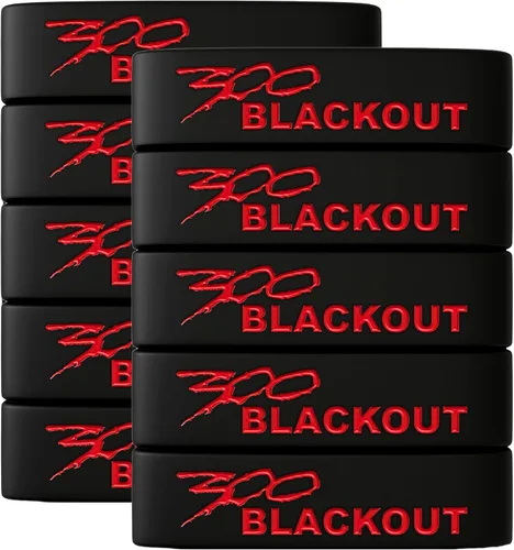 Vista 9 de Silicone Magazine Marking Bands, 300 BLK Blackout High-Visibility Mag ID