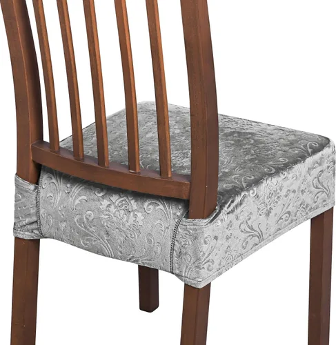 Vista 13 de FORCHEER Juego de 4 fundas de asiento para sillas de comedor, de terciopelo camello, fundas de asiento elásticas de solo 18 pulgadas, lavables