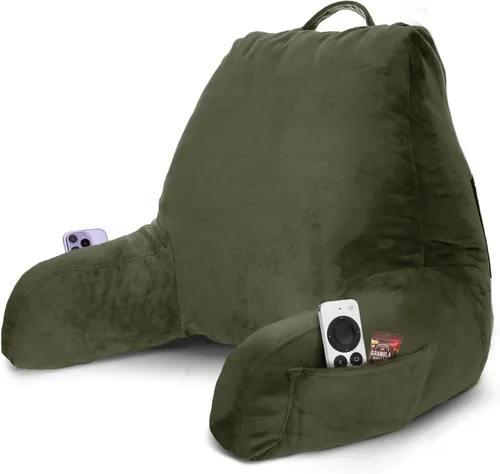 Vista 33 de Nestl Almohada de lectura para niños y adolescentes con espuma viscoelástica triturada, almohadas de respaldo para leer, ver y jugar, uso
