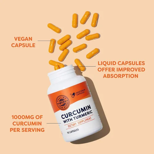 Vista 3 de Vimergy Curcumina con suplemento de cúrcuma, 1000 mg de extracto/porción de curcumina - Cápsulas líquidas - Sin OMG, sin gluten, kosher, vegano