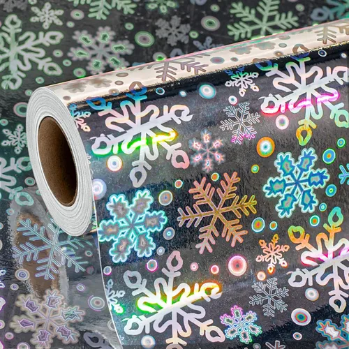 Vista 8 de Homeral Rollo de papel de regalo rosa holográfico con galaxia rosa brillante para cumpleaños, baby shower, despedida de soltera, boda, día