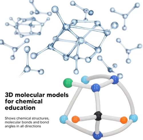Vista 2 de Kit de modelo molecular de química, color vibrante fácil de desmontar Modelo de estructura molecular PP educativo interesante para la clase