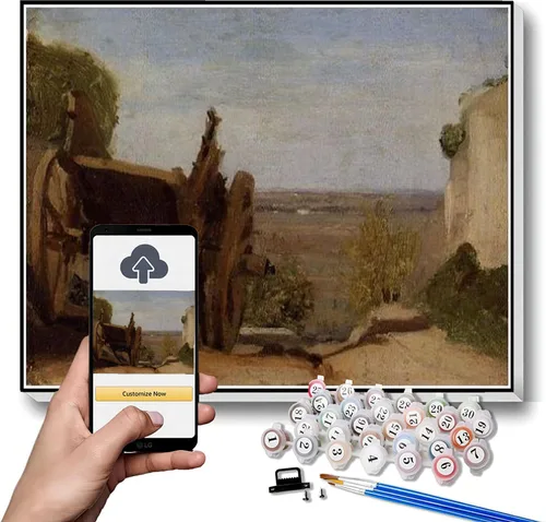 Vista 7 de Kits de pintura por números para adultos y niños The Boatmen of Mortefontaine Pintura por Camille Corot Kit de pintura por números sobre lienzo