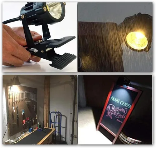 Vista 5 de Lámpara LED con clip de 5 W, luz direccional de bala con abrazadera, letrero impermeable para exteriores, iluminación de pizarra, lámpara de trabajo