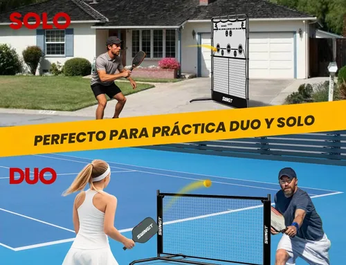 Vista 2 de Red de práctica de pickleball con mini red de pickleball pequeña de 6 pies, sistema de entrenamiento individual portátil para manos delanteras