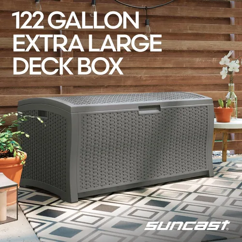 Vista 2 de Suncast DBW9936P - Cajón extra grande para terrazas de color gris oscuro