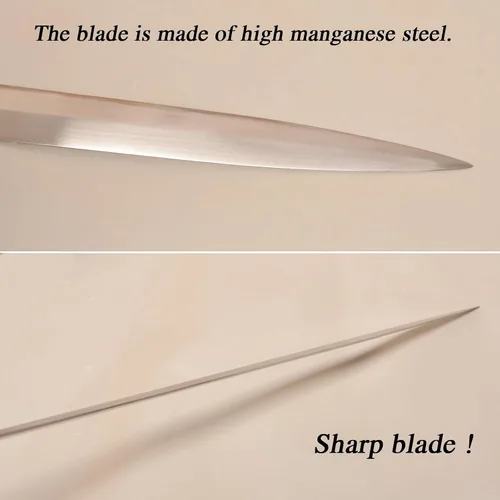 Vista 4 de Handmade Cast Sharp Blade Medieval Sword, Full Tang, with Leather Protective Cover,Real Metal Sword for Collection Gift
