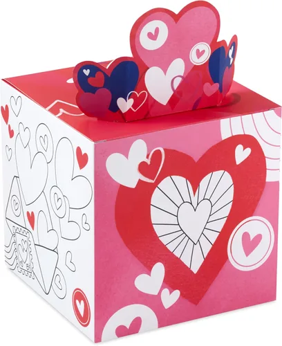 Vista 8 de Hallmark Buzón desplegable para el día de San Valentín con tarjetas y calcomanías para intercambio en el aula