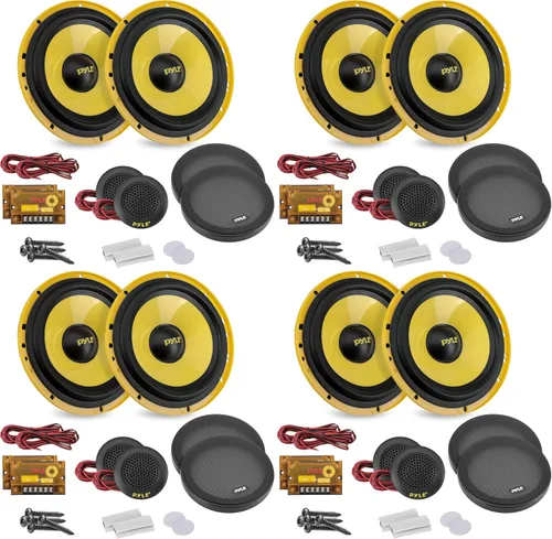 Vista 2 de Pyle Sistema de altavoces de componentes personalizados de 2 vías, 6.5 pulgadas, 400 vatios, con cesta de plástico electrochapado, envolvente