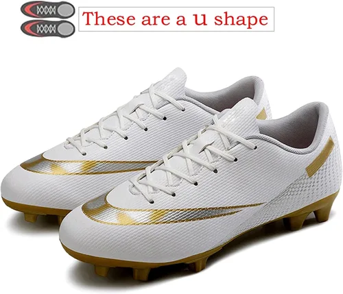 Vista 3 de OAOUIA Tacos de fútbol para hombre, zapatos de fútbol para jóvenes al aire libre, interiores y niños, zapatos de fútbol para correr en tierra firme