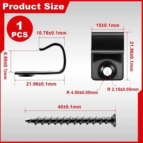 Vista 2 de Dunzy 1 paquete de clips de arranque de acero inoxidable 304 clip universal para cubierta con tornillos de cubierta para tablas de cubierta