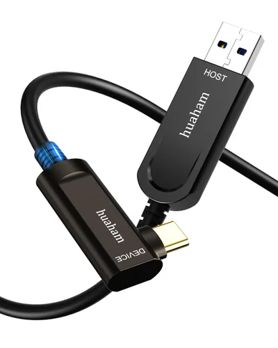 Vista 8 de Cable de fibra óptica USB A a USB C de 50 pies, paquete de 2 unidades, cable activo USB 3.2 Gen2 de 10 Gbps con chip SiliconLine de Alemania, ultra