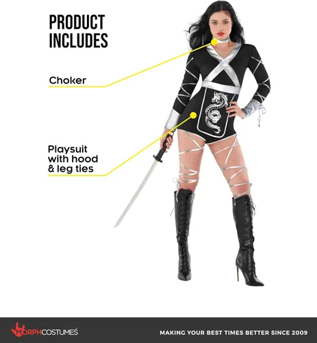 Vista 2 de Morph Ninja Women's Costume - Adult Ninja Womens Costume for Halloween