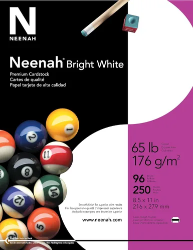 Vista 3 de Neenah Cartulina premium, 8.5 x 11 pulgadas, blanco brillante y cartulina, 8.5 x 11 pulgadas, 90 lb/163 gsm, blanco, 300 hojas y kit de iniciación
