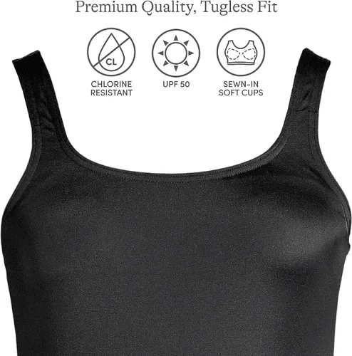 Vista 3 de Lands' End Traje de baño deportivo de una pieza resistente al cloro para mujer
