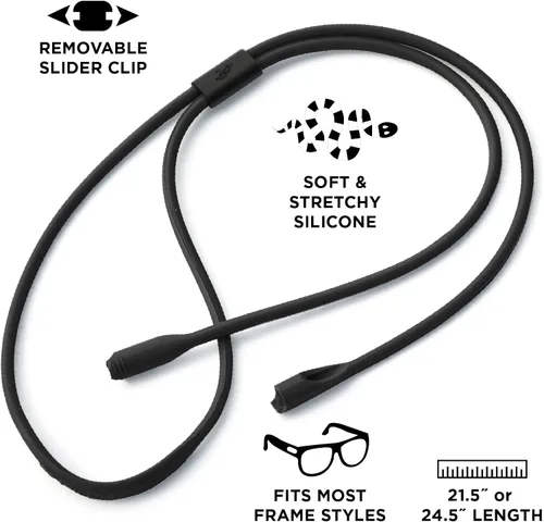 Vista 2 de Pilotfish Correa de silicona para lentes de sol de alta calidad, retenedor de lentes ajustable con diseño único de paso - Ajuste universal
