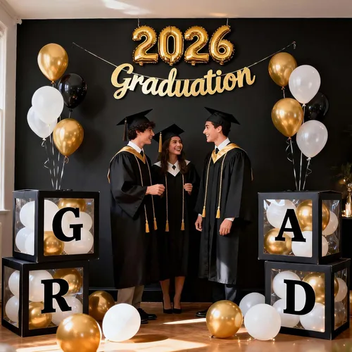 Vista 8 de Ledido - Cajas de globos transparentes con 60 letras y números para nombre personalizado 4 PCS Black Clear Baby Balloon Boxes Blocks Backdrop for