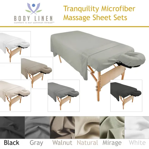 Vista 7 de Body Linen - Juego de sábanas de microfibra para masaje Tranquility, juego de sábanas de microfibra ligeras y duraderas, resistentes a las manchas