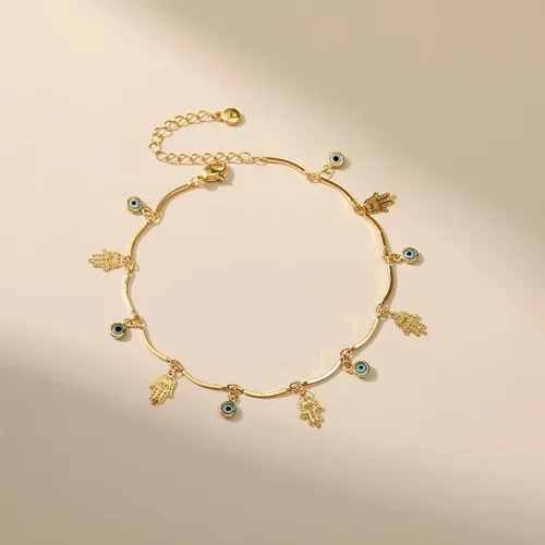 Vista 36 de Tobillera para mujer, chapada en oro de 18 quilates, tobillera con dije de oro, impermeable, para verano, playa, cadena de pie, joyería para regalos