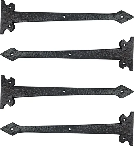 Vista 4 de Adonai Hardware Agee - Correa de aluminio resistente de 7 pulgadas con bisagra frontal falsa o falsa o falsa (paquete de 4, latón antiguo)
