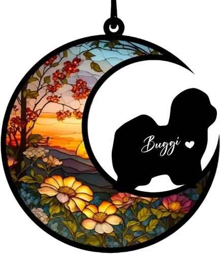 Vista 30 de Atrapasoles conmemorativos personalizados para perros Akita, nombre de perro personalizado, adorno de pérdida de perro, regalo para amantes