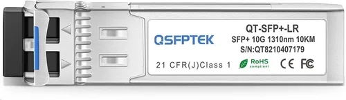 Vista 2 de QSFPTEK Módulo SFP+ 10G 10GBASE-LR 1310nm 10km DDM SMF LC Transceptor SFP+ de Modo Único Compatible para Arista SFP-10G-LR