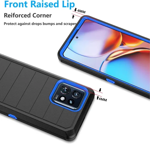 Vista 7 de Njjex Funda para Moto Edge Plus 2023, para Motorola Edge+ 5G UW 2023/Edge 40 Pro/Edge X40 con clip para cinturón, protector de cuerpo completo