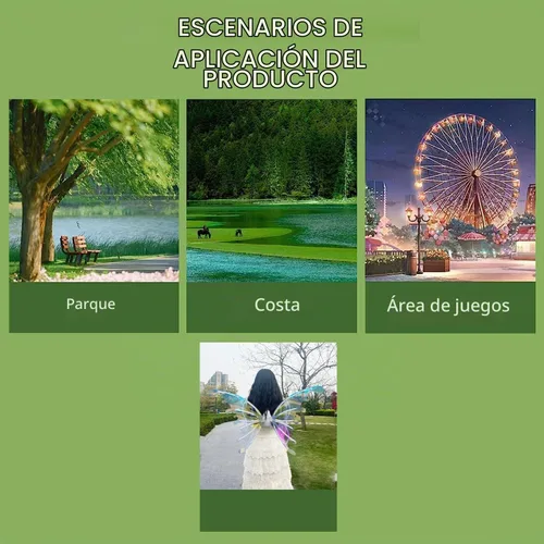 Vista 5 de GoolRC Alas de hadas iluminadas, alas de mariposa en movimiento con luces y música, ajustables, alas de mariposa LED para adolescentes, como