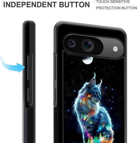 Vista 1639 de Compatible con Google Pixel 4A 5G Mobile Case Creative Acrylic Panel trasero Silicona Protección Grip especialmente diseñado para Google Pixel 4A 5G