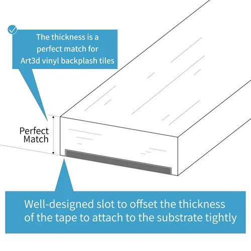 Vista 9 de Art3d Moldura de Vinilo Flexible de 30 Pies para Despegar y Pegar para Bordes de Azulejos de Pared, Protector contra Salpicaduras de Cocina, Marco