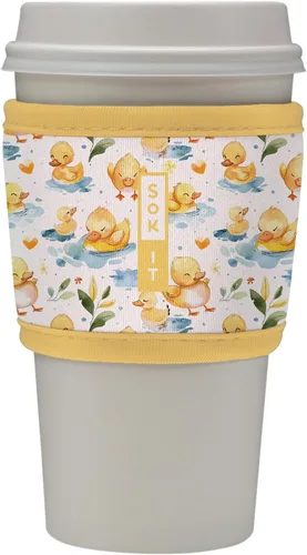 Vista 120 de Sok It HotSok Coffee & Tea - Funda de neopreno con aislamiento reutilizable (floral abstracto)