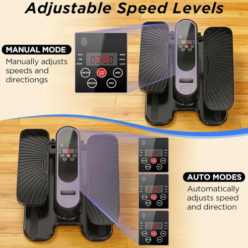 Vista 2 de Under Desk Elliptical Machine for Senior Mini Elliptical Leg Exerciser with Remote Quiet Portable Electric Seated Foot Pedal Exerciser for Home