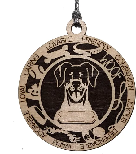 Vista 99 de Adorno de Navidad personalizado para perro Cavalier King Charles Spaniel, redondo de 3 pulgadas, madera cortada con láser de 2 capas, nombre y texto