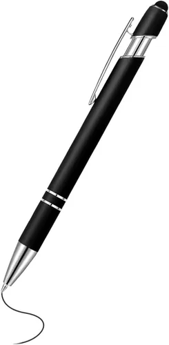 Vista 2 de Bolígrafos personalizados a granel, tinta negra, 6 unidades en 6 piezas en blanco negro