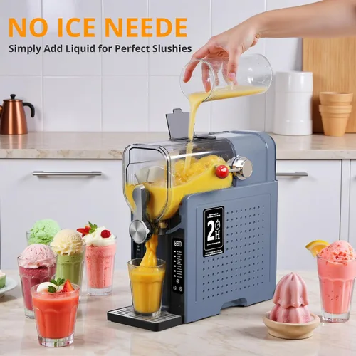 Vista 4 de Máquina para granizar, máquina de hielo en arena, máquina de bebidas congeladas con 6 modos preestablecidos, no necesita hielo, máquina de granizado