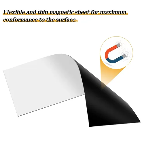 Vista 4 de 4 piezas, 12 x 4 pulgadas, imanes para parachoques, lámina de adhesivo magnético flexible con autoadhesivo, convierte cualquier calcomanía en un imán