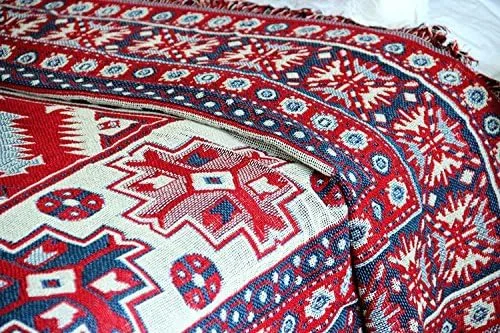 Vista 7 de LELVA Manta tejida de hilo bohemio para sofá, manta multiusos (90 x 98 pulgadas)