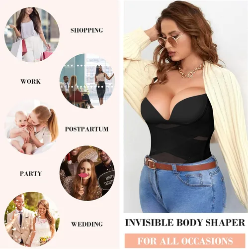 Vista 6 de CYDREAM Body moldeador de abdomen para mujer, moldeador de cuerpo, Faja más delgada, entrenamiento de cintura faja, levantamiento de glúteos, faja